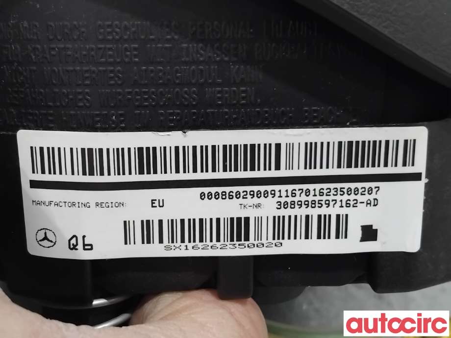Airbag rattpute til Mercedes C-Klasse 2014-2018 (Fase 1) (W205) (W205) (MERCEDES|A0008603203|308998597162-AD|0008602900)