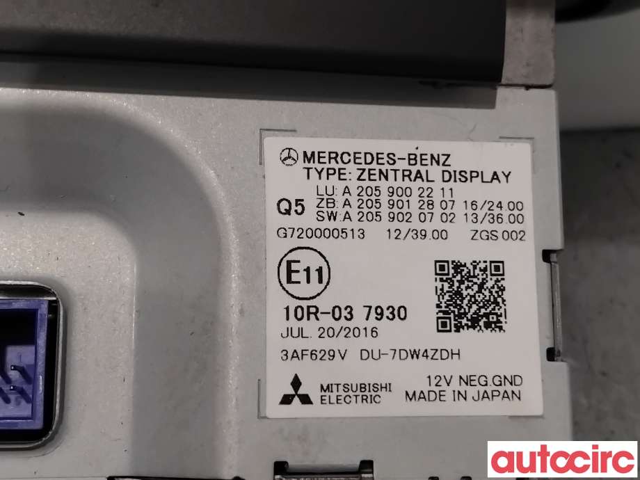 Instrument kjørecomputer til Mercedes C-Klasse 2014-2018 (Fase 1) (W205) (W205) (MERCEDES|A2059002211|DU-7DW4ZDH)