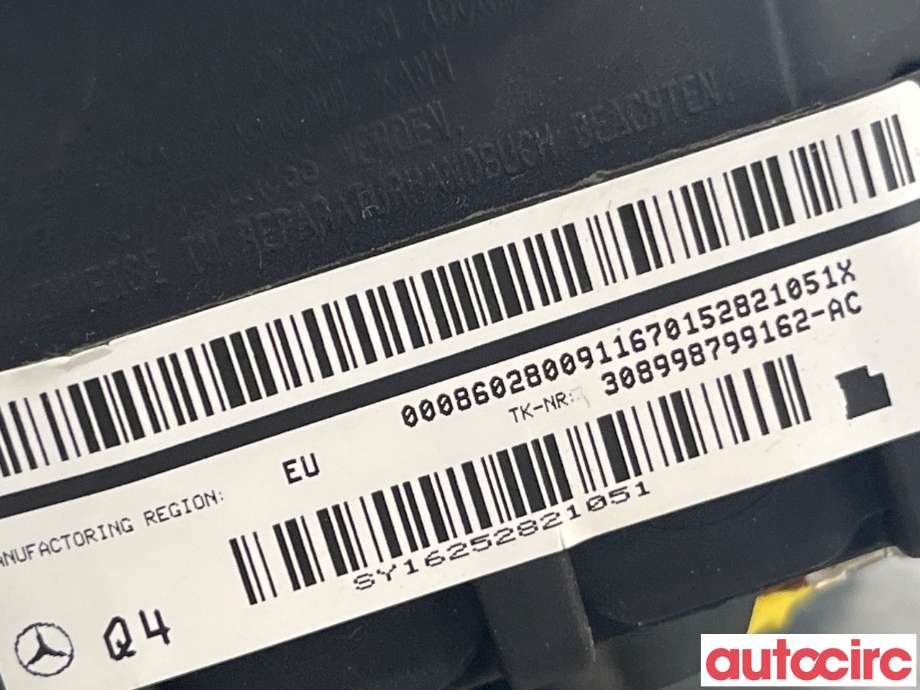 Airbag rattpute til Mercedes C-Klasse 2014-2018 (Fase 1) (W205) (W205) (MERCEDES|A0008602800)