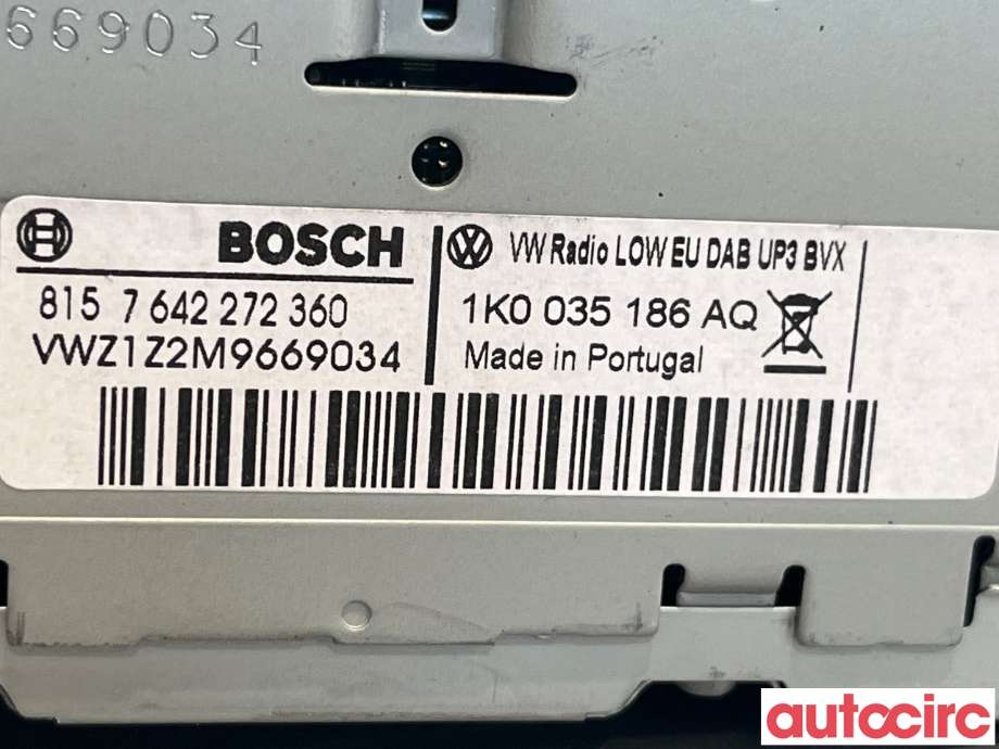 Bilstereo til VW Caddy 2010-2015 (Type III, Fase 2) (VOLKSWAGEN|1K0035186AG)