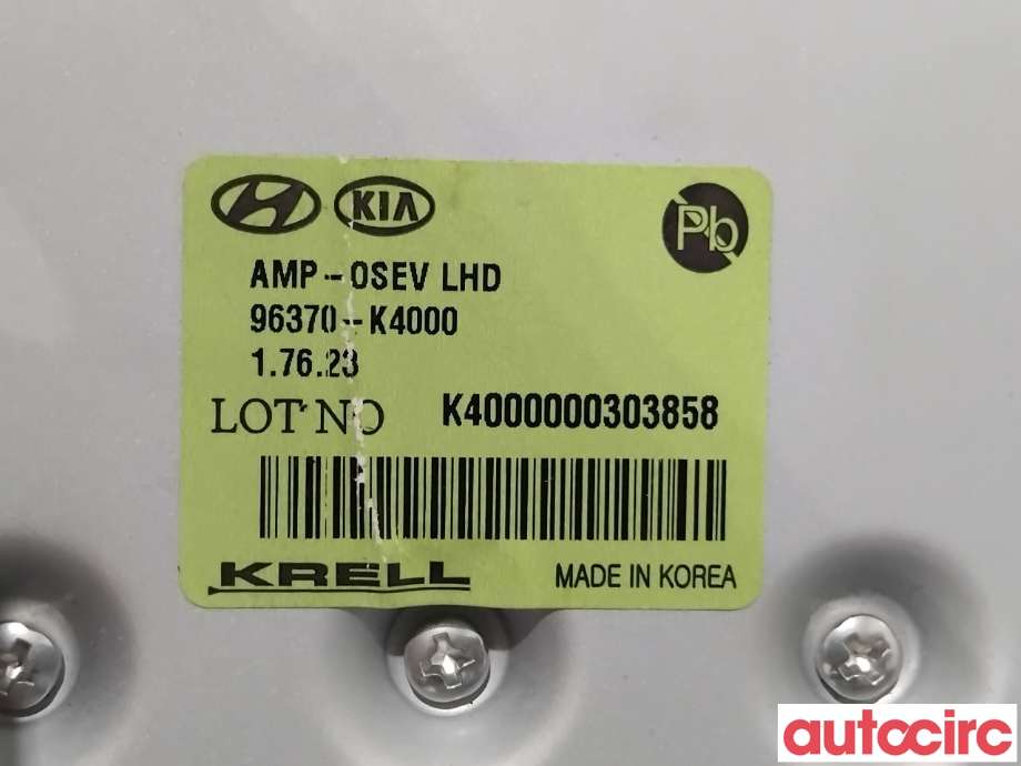 Bilstereo forsterker til Hyundai Kona 2017-2021 (Type I, Fase 1) (HYUNDAI|96370K4000||96370-K4000)