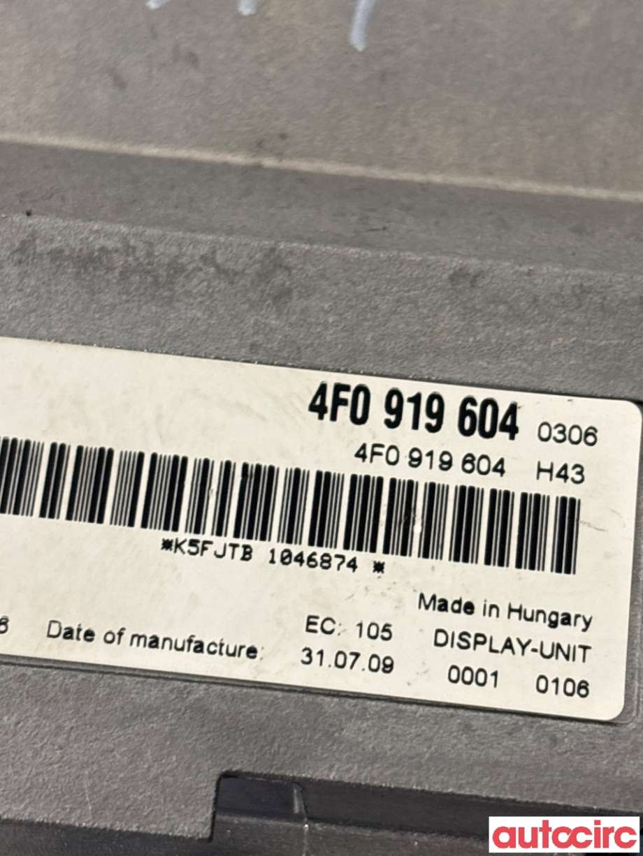 Instrument kjørecomputer til Audi A5 2007-2016 (Type I)  (AUDI|8R0919604||4F0919604)