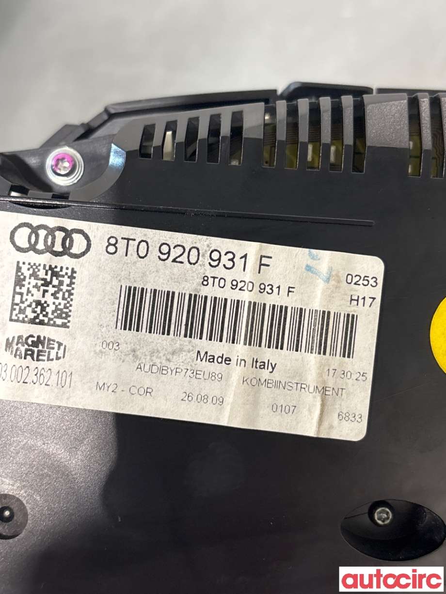 Instrumentpanel til Audi A5 2007-2016 (Type I)  (AUDI|8T0920931F|)