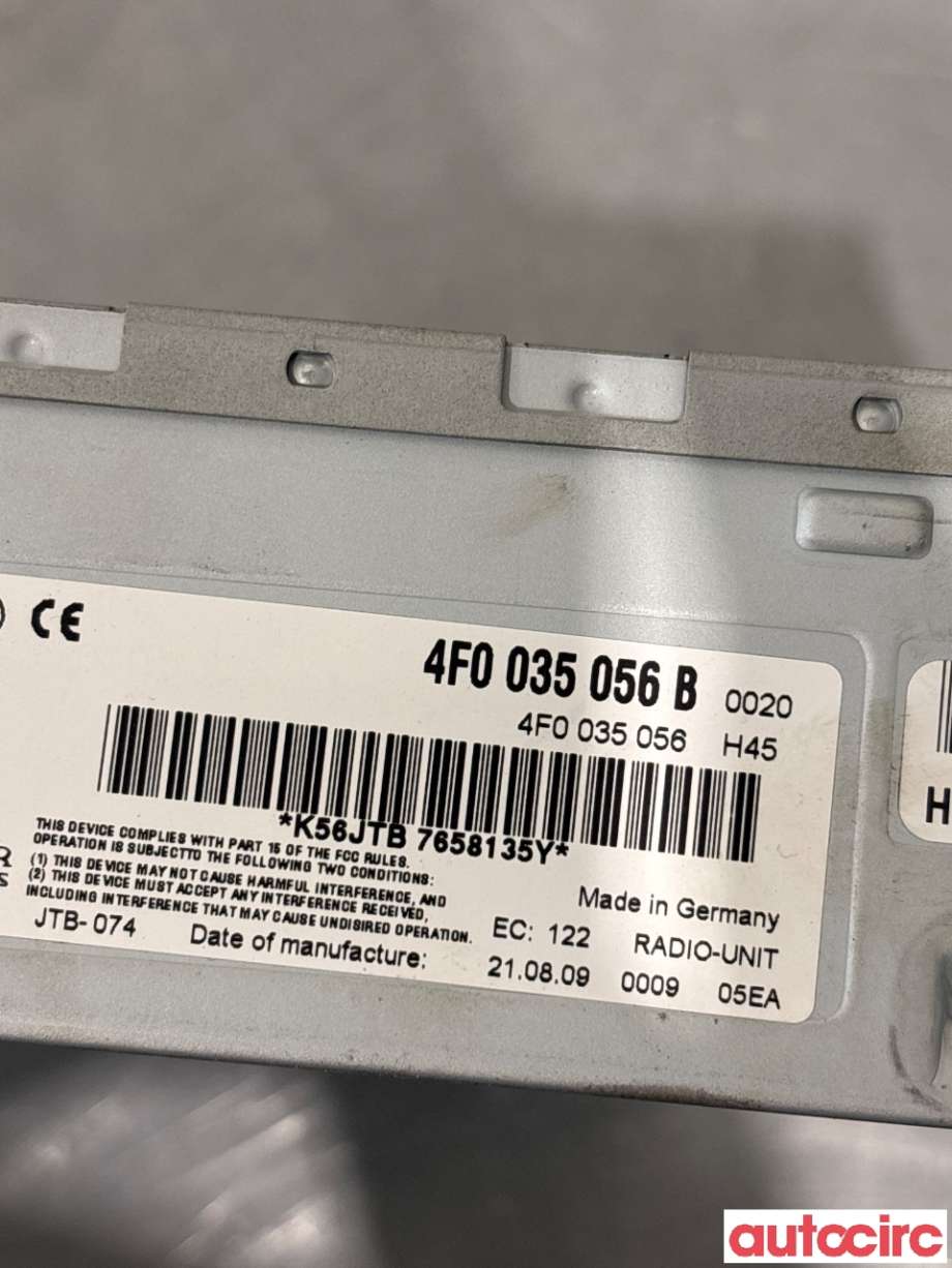 Bilstereo til Audi A5 2007-2016 (Type I) (AUDI|4F0035056B|)
