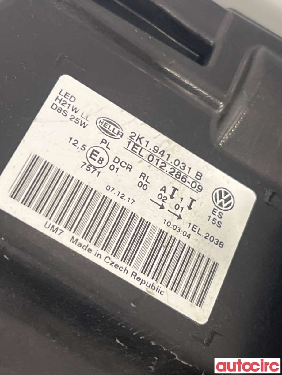 Frontlykt venstre halogen til VW Caddy 2015-2020 (Type III, Fase 3) (VOLKSWAGEN|2K1941039A||2K1941031B)