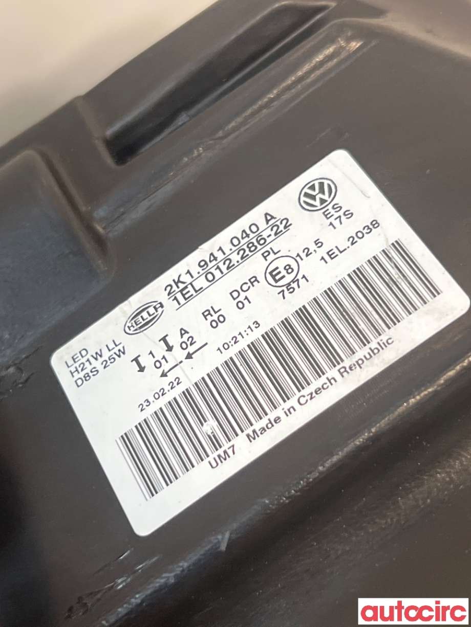 Frontlykt høyre halogen til VW Caddy 2015-2020 (Type III, Fase 3) (VOLKSWAGEN|)