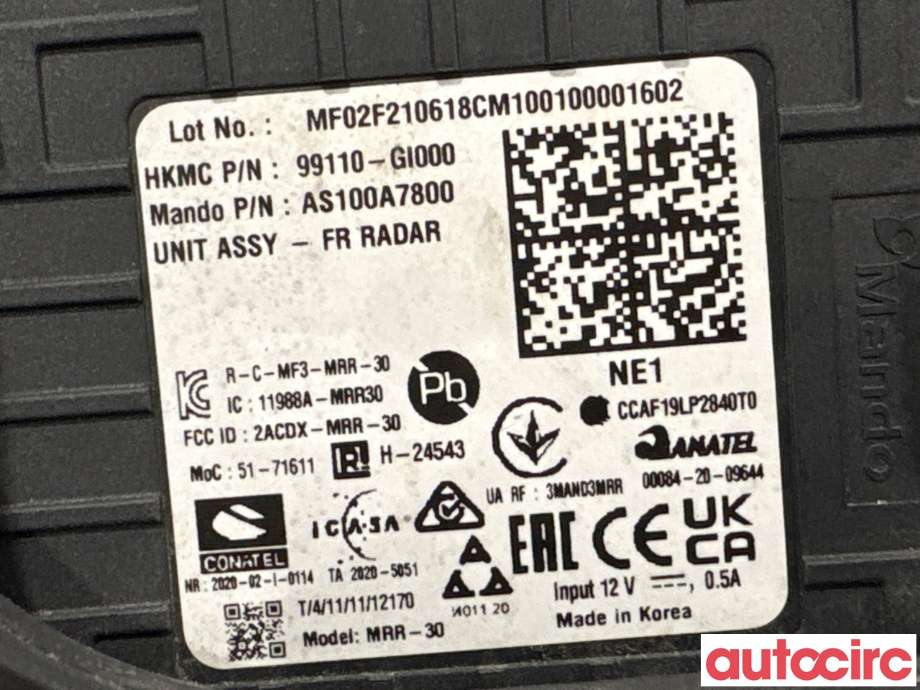 Sensor radar til Hyundai Ioniq 5 2021-->> (HYUNDAI|99110GI000|AS100A7800|99110-GI000)
