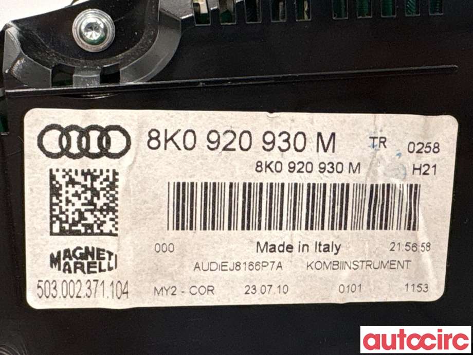 Instrumentpanel til Audi A4 2007-2014 (Type IV) (B8) (B8) (AUDI|8K0920930MX|503002371104|8K0920930M)