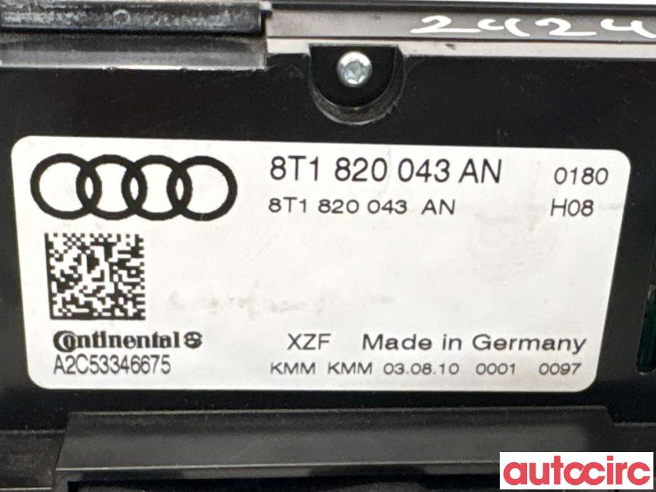 Varmeapparat betjening til Audi A4 2007-2014 (Type IV) (B8) (B8) (AUDI|8T1820043AH|A2C53346675|8T1820043AS)