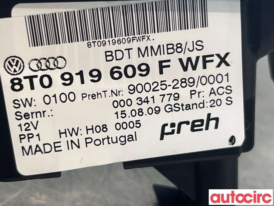 Bilstereo diverse til Audi A5 2007-2016 (Type I) (AUDI|8T0919609F)