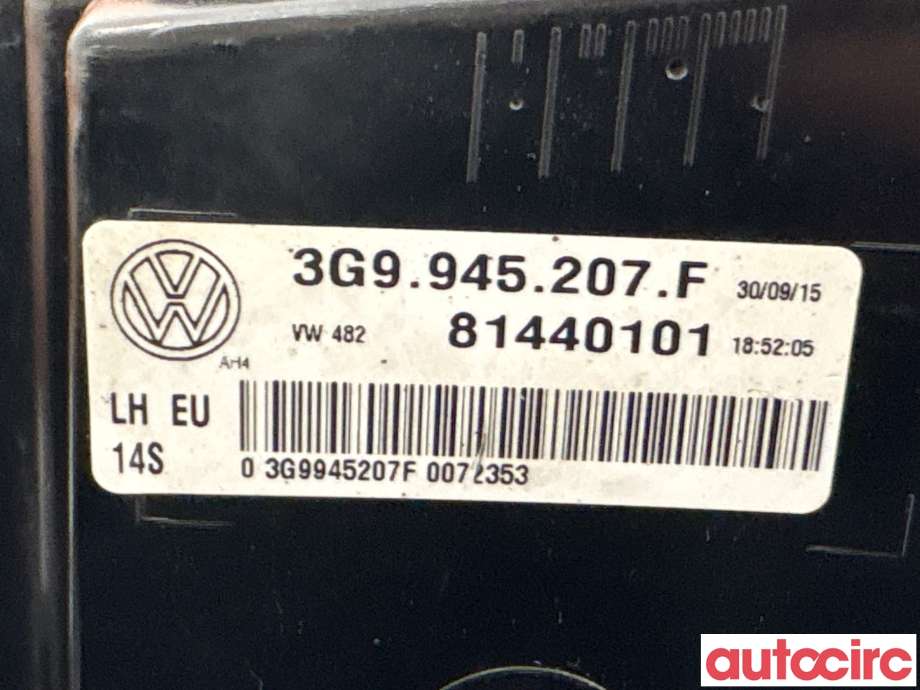 Baklykt venstre til VW Passat 2015-2019 (Fase 1) (B8) (B8) (VOLKSWAGEN|3G9945207J|81440101|3G9945207F)