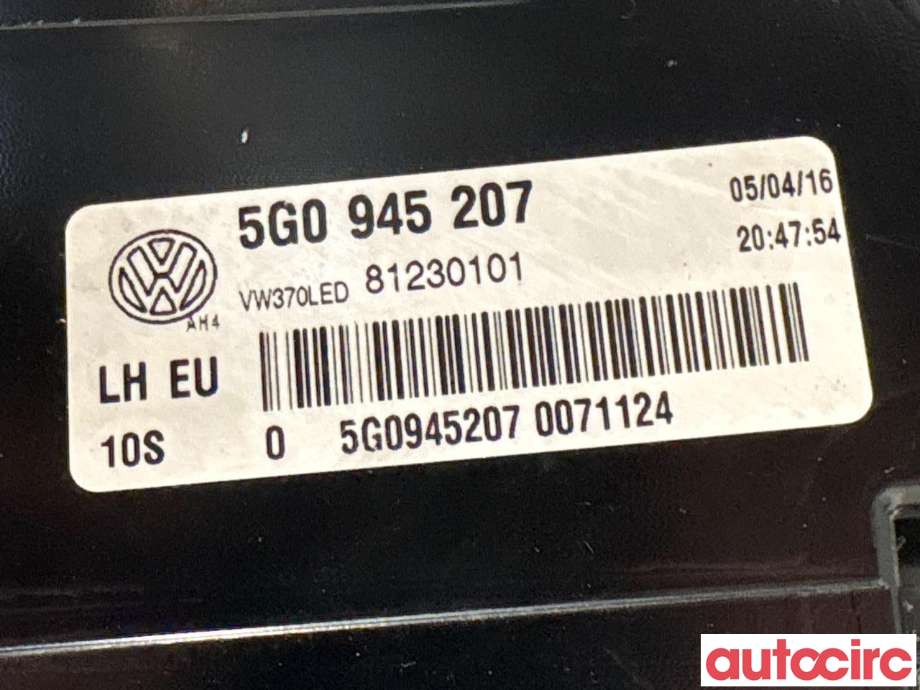 Baklykt venstre til VW e-Golf 2014-2017 (Fase 1) (VOLKSWAGEN|5G0945207|81230101)