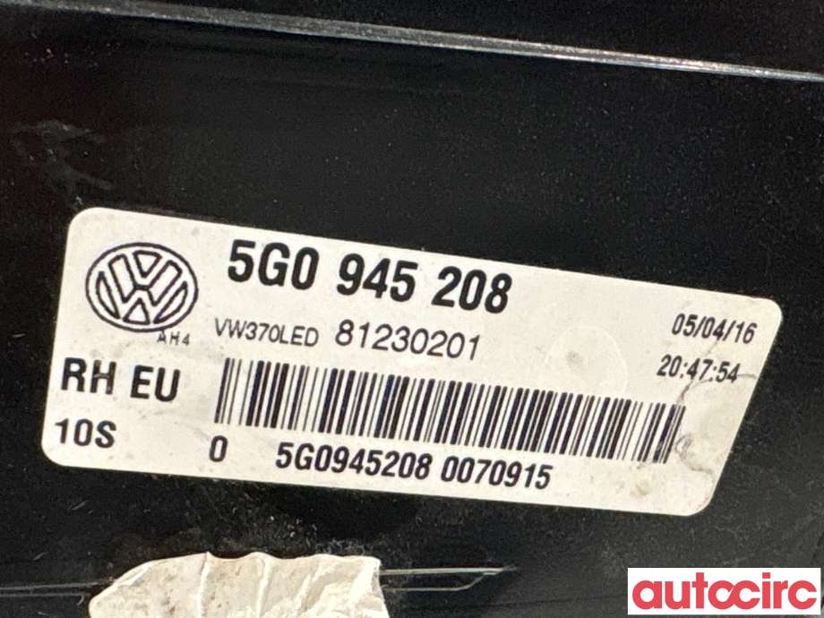 Baklykt høyre til VW e-Golf 2014-2017 (Fase 1) (VOLKSWAGEN|5G0945208|81230201)