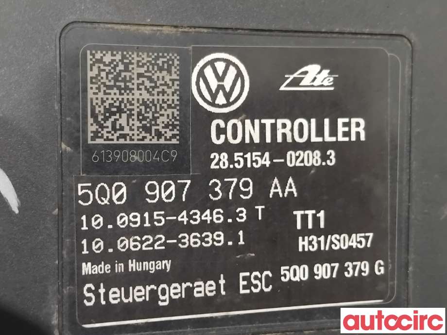 ABS sentral til VW Golf VII 2012-2017 (Fase 1) (VOLKSWAGEN|5Q0614517CK|100915-43463|5Q0614517T)