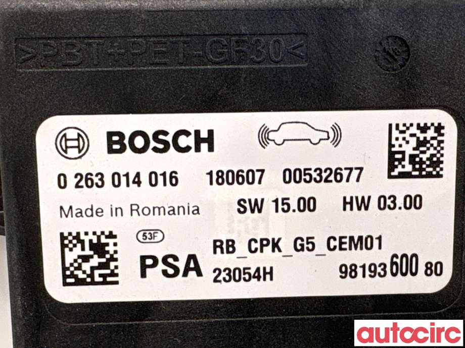 Styreenhet parkering til Peugeot 3008 2016-->> (Type II) (PEUGEOT|1618842780|0236014016|9819360080)