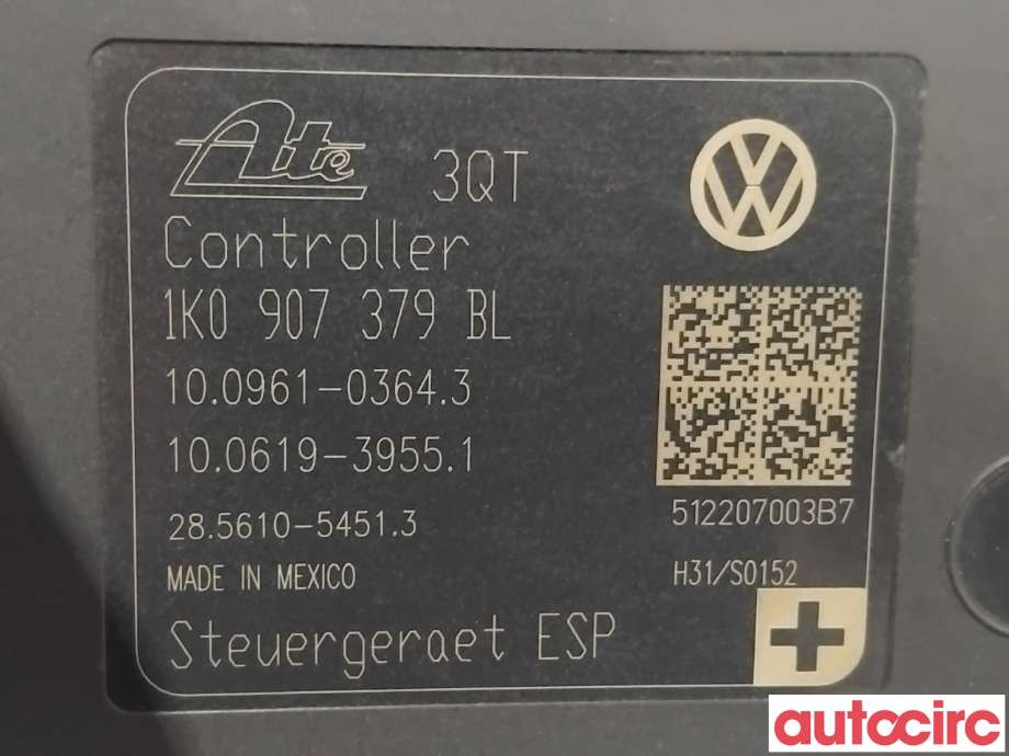 ABS sentral til VW Golf VI 2008-2012 (VOLKSWAGEN|1K0614517DP|100961-03643|1K0614517DR)