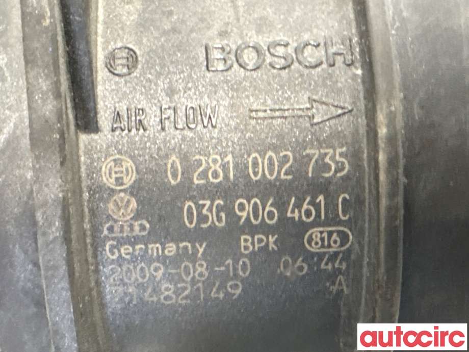 Luftmengde/luftmassemåler til Škoda Yeti 2009-2013 (Fase 1) (SKODA|03G906461C|0280002735)