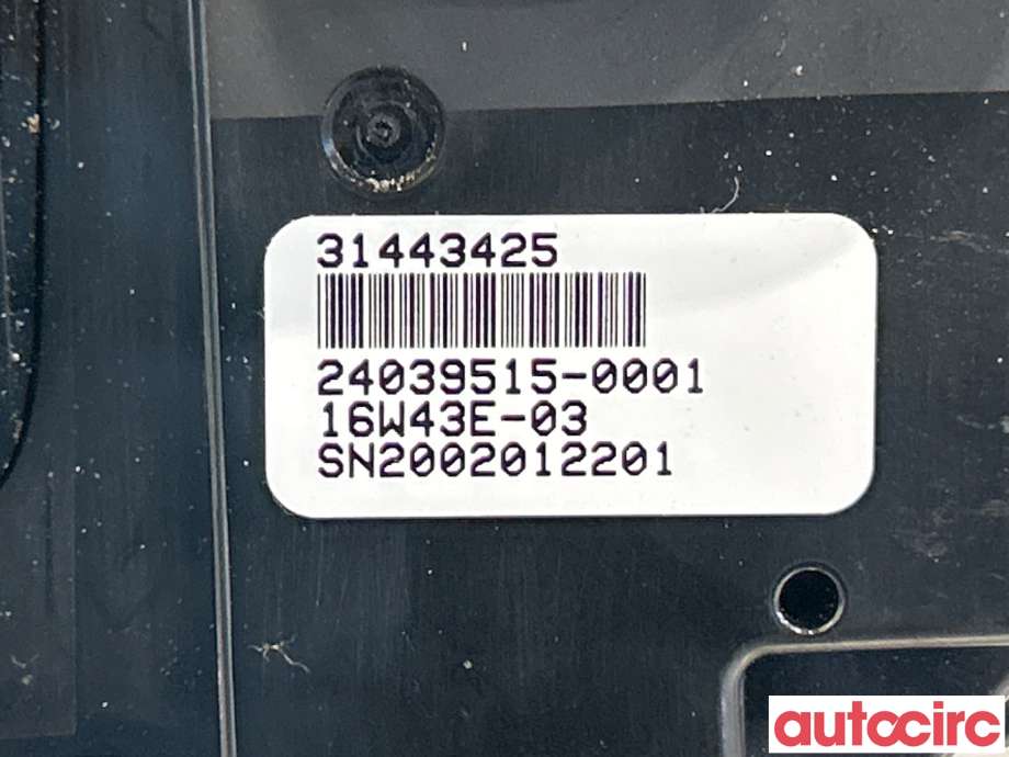 Varmeapparat betjening til Volvo XC60 2014-2017 (Type I, Fase 2)  (VOLVO|31443425|SN002012201)