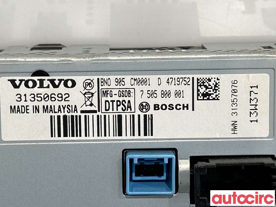 Instrument kjørecomputer til Volvo XC70 2014-2016 (Type II, Fase 2)  (VOLVO|36001985|7505800001|31350692)