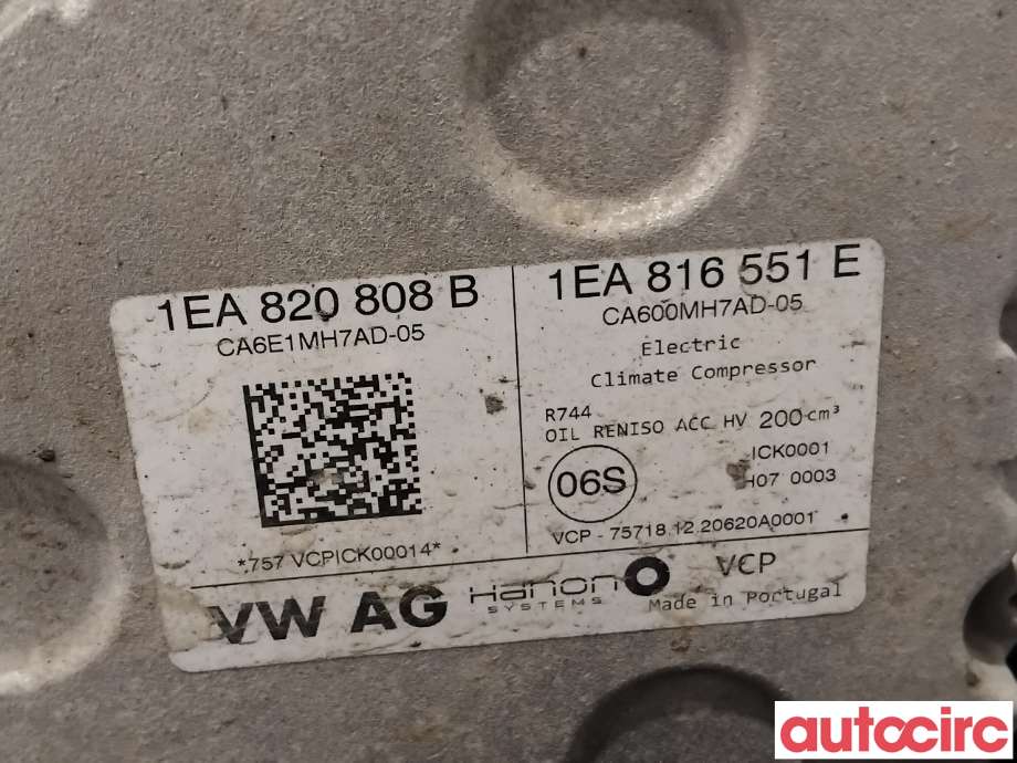Aircondition kompressor til VW ID.3 2020-->> (VOLKSWAGEN|1EA820808B|CA6E1MH7AD-05|1EA820808H)