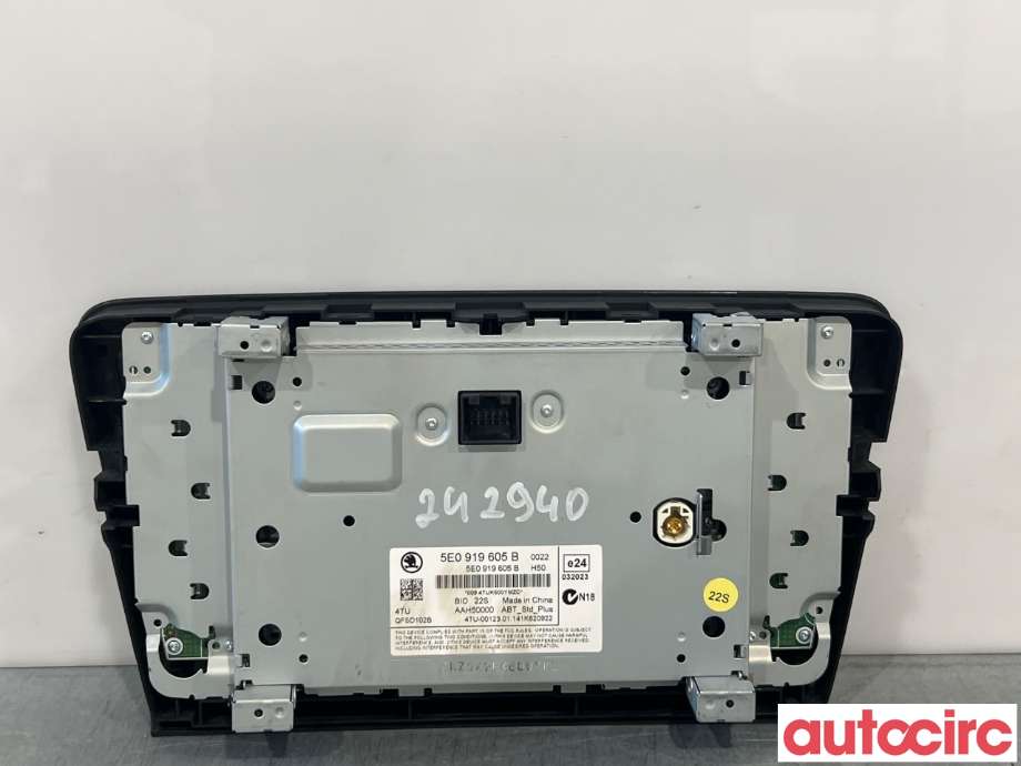Multimedia display (MCU - Media Controller Unit) til Škoda Octavia 2013-2016 (Type III, Fase 1)  (SKODA|5E0919605B|)