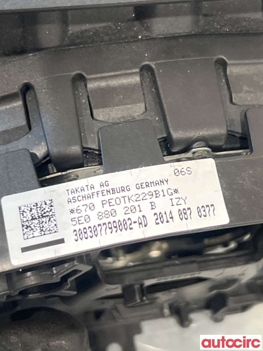 Airbag rattpute til Škoda Octavia 2013-2016 (Type III, Fase 1) (SKODA|5E0880201B|)