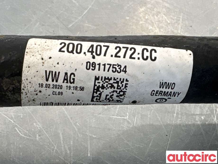 Drivaksel høyre foran til VW T-Cross 2019-->>  (VOLKSWAGEN|2Q0407452KX||2Q0407272CC)