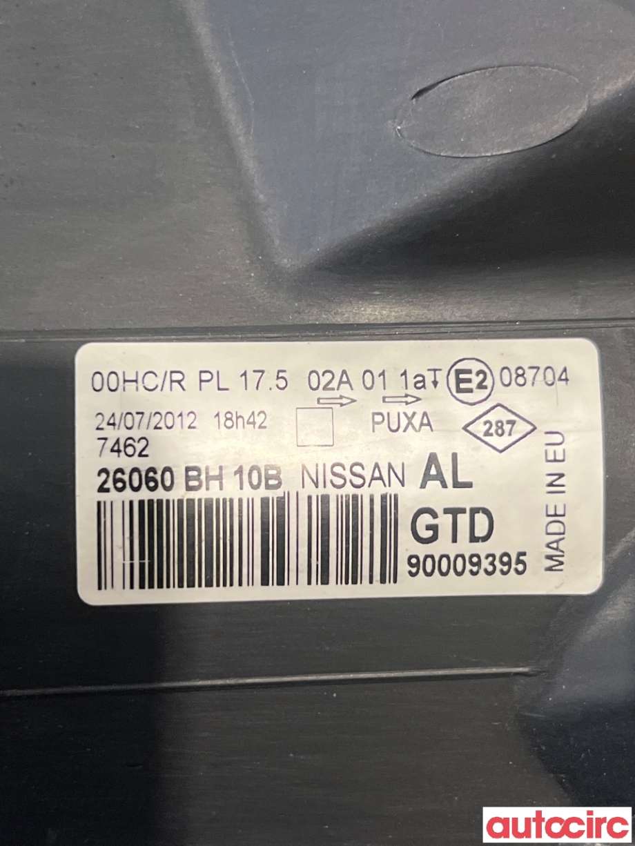Frontlykt venstre halogen til Nissan Note 2013-2017 (Type II)  (NISSAN|26060BH10B|)