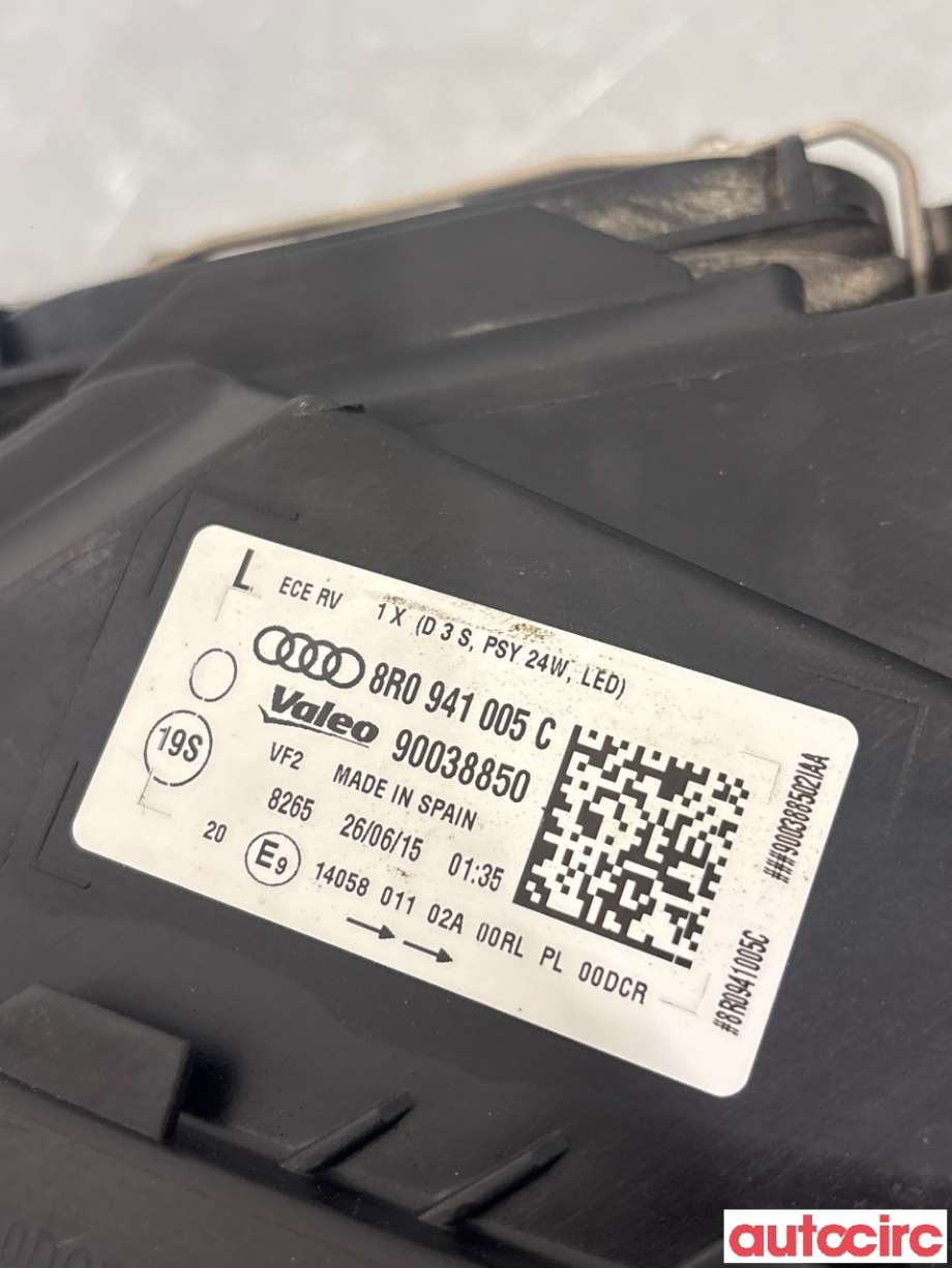 Frontlykt venstre halogen til Audi Q5 2012-2017 (Type I, Fase 2) (AUDI|8R0941043C||8R0941005C)