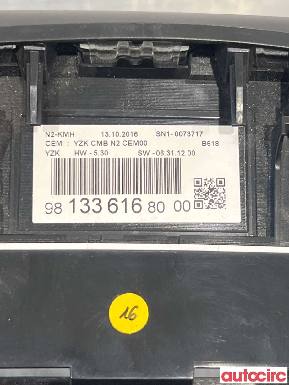 Instrumentpanel til Citroën C3 2016-->> (Type III)  (CITROEN|9813361680|)