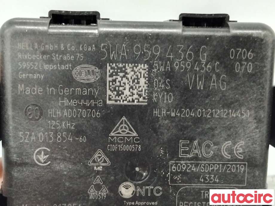 Styreenhet nøkkelfri/keyless til VW ID.3 2020-->> (VOLKSWAGEN|5WA959436AB||5WA959436G)