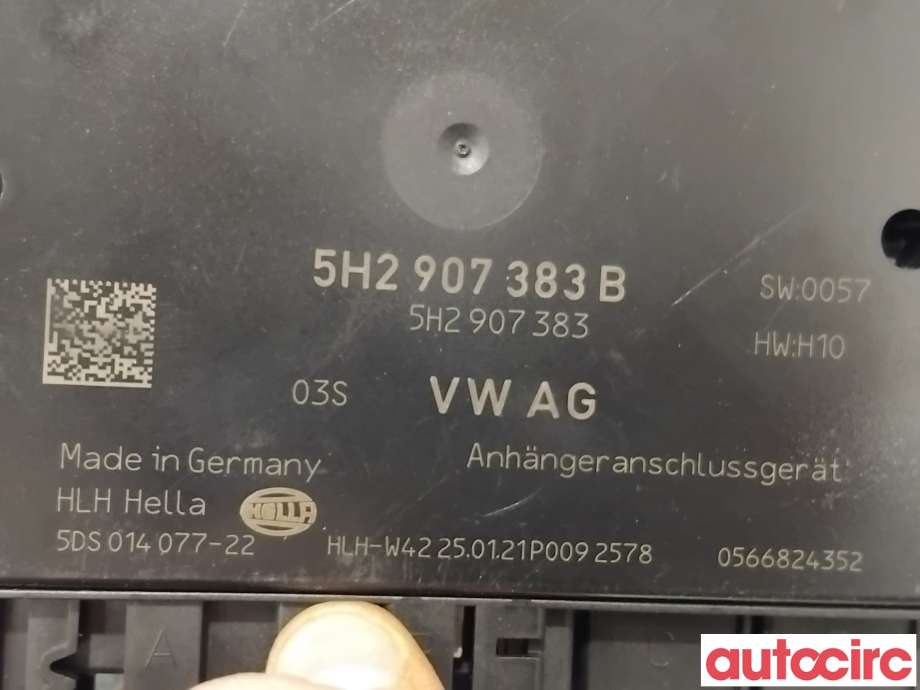 Styreenhet hengerfeste til VW ID.3 2020-->>  (VOLKSWAGEN|5H2907383C|5DS014077-22|5H2907383B)