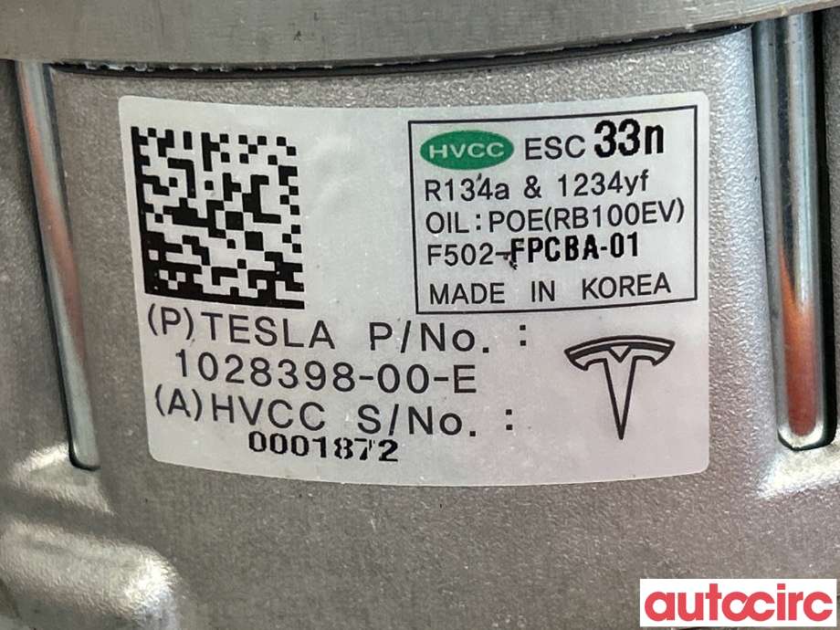 Aircondition kompressor til Tesla Model S 2013-2016 (Fase 1)  (TESLA|1028398-00-J|F502-FPCBA-01|1028398-00-E)