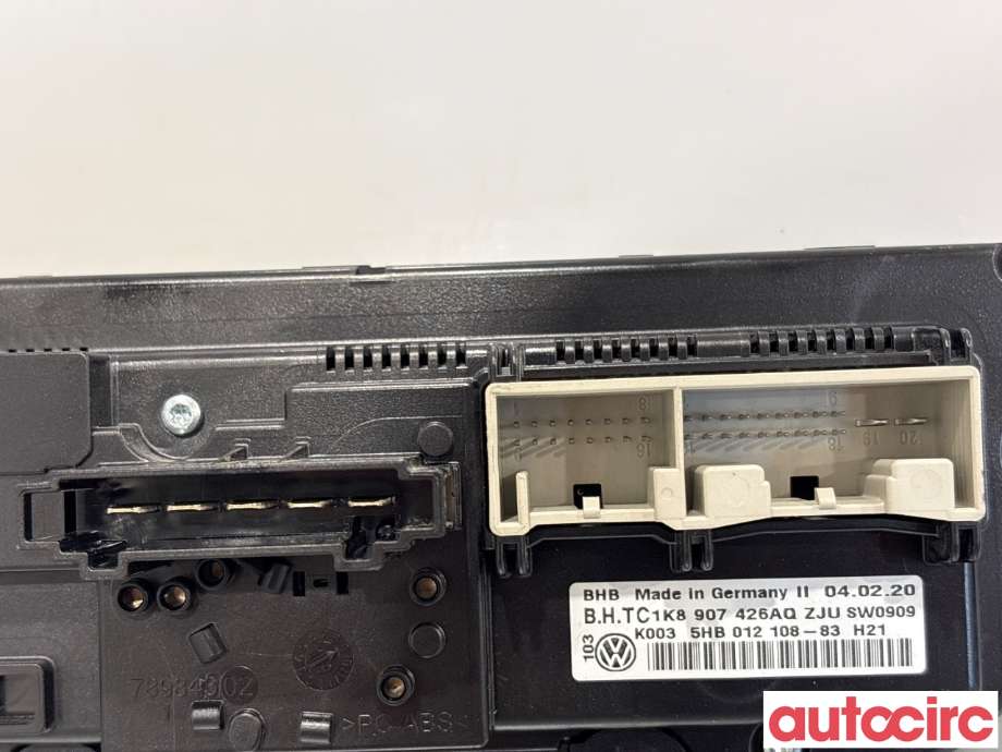 Varmeapparat betjening til VW Caddy 2015-2020 (Type III, Fase 3)  (VOLKSWAGEN|1K8907426AQ|5HB012108-83)