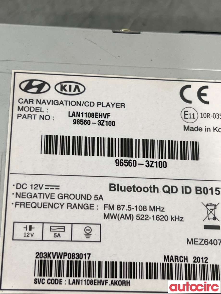 Bilstereo navigasjon til Hyundai i40 2012-2017  (HYUNDAI|965603Z0004X|LAN1100EHVF|96560-3Z000)