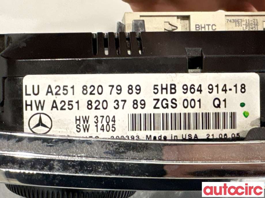 Varmeapparat betjening til Mercedes ML 2005-2011 (W164) (W164) (MERCEDES|A2519000001|5HB964914-18|A2518207989)