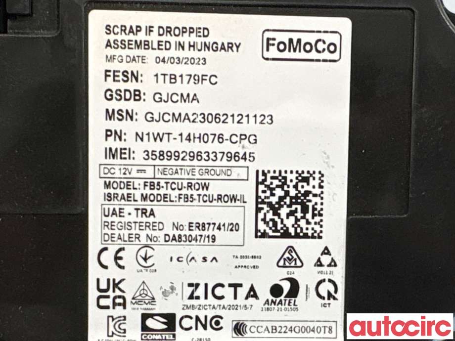 Styreenhet diverse til Ford Ranger / Ranger Raptor 2022-->>  (FORD|2709084||N1WT-14H076-CPG)