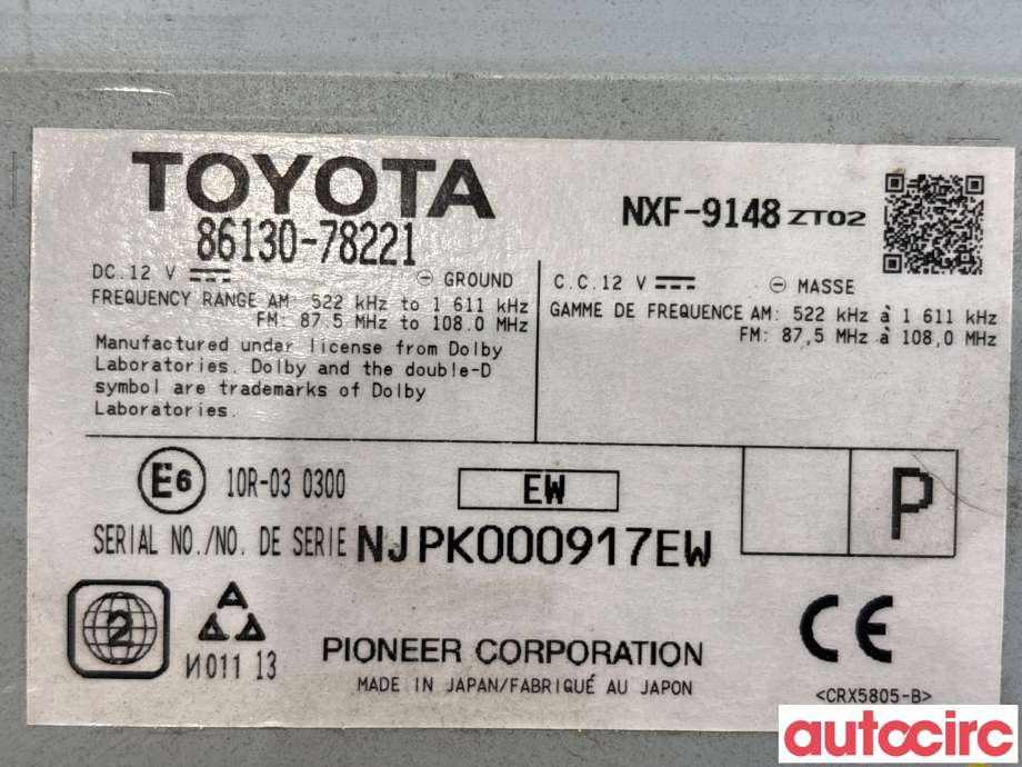 Bilstereo navigasjon til Lexus NX 2014-2021 (Type I) (AZ10) (AZ10) (LEXUS|8680478170|NXF-9148ZT02|86130-78221)