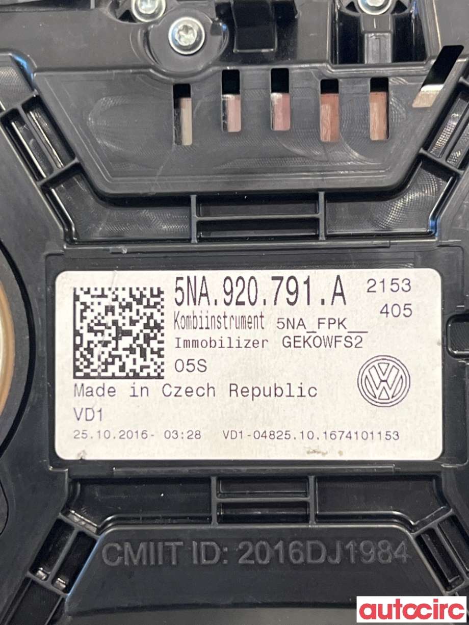 Instrumentpanel til VW Tiguan 2016-2020 (Type II, Fase 1) (VOLKSWAGEN|5NA920791A|)