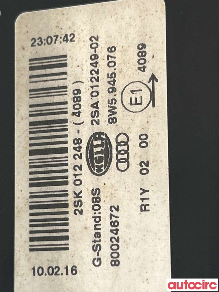 Baklykt høyre indre til Audi A4 2015-2019 (Type V, Fase 1) (B9) (B9) (AUDI|8W5945076|2SK012248)