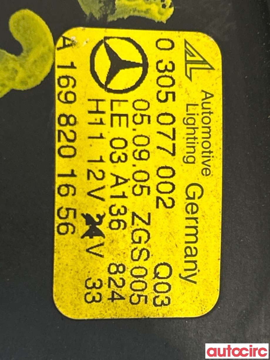 Tåkelykt høyre foran til Mercedes ML 2005-2011 (W164) (W164) (MERCEDES|A1698201656|)