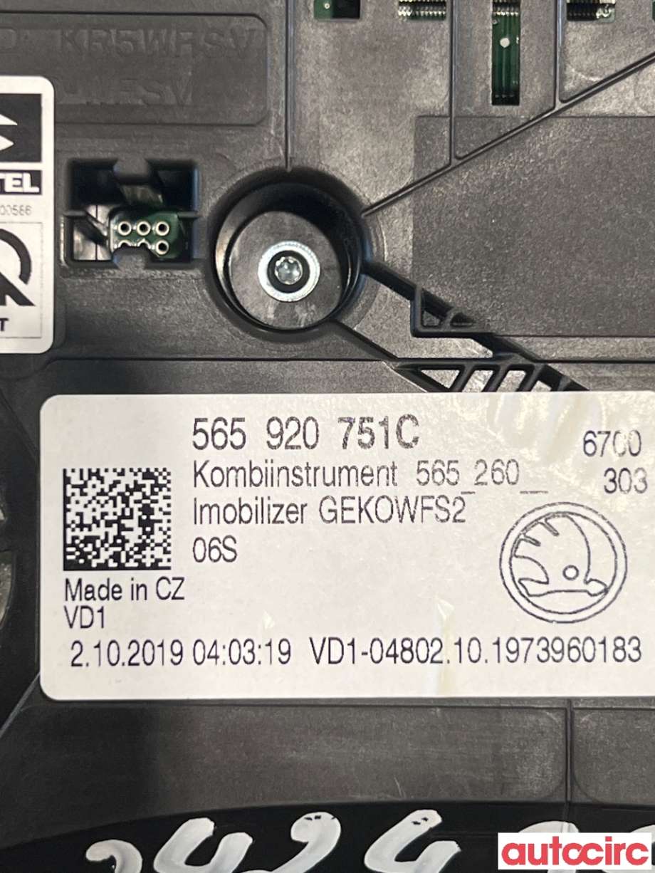 Instrumentpanel til Škoda Kodiaq 2017-->> (SKODA|565920751C|)