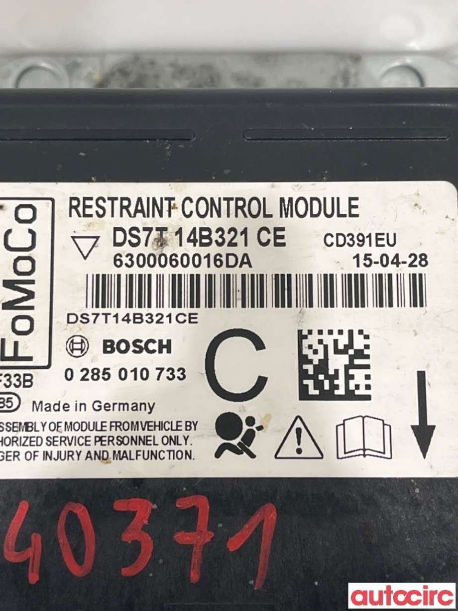 Airbag elektronikk til Ford Mondeo 2014-2019 (Type V, Fase 1)  (FORD|2184427|DS7T-14B321-CF|DS7T-14B321-CE)