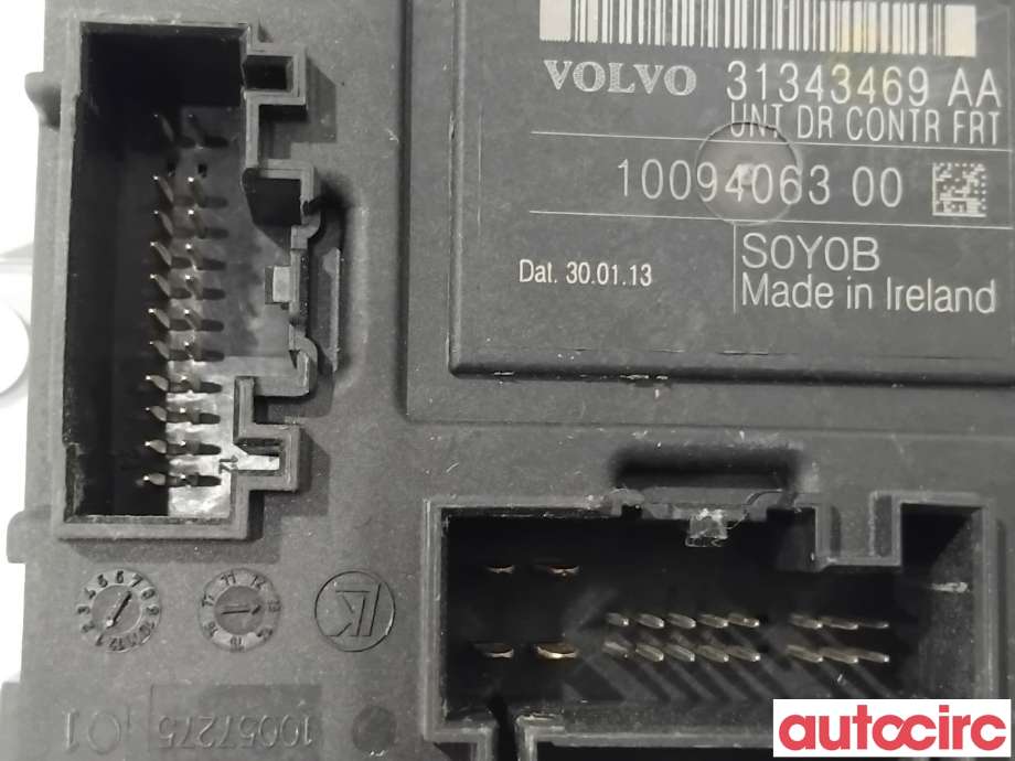 Styreenhet dør venstre foran til Volvo XC60 2008-2013 (Type I, Fase 1)  (VOLVO|31343030|1009406300|31343469)