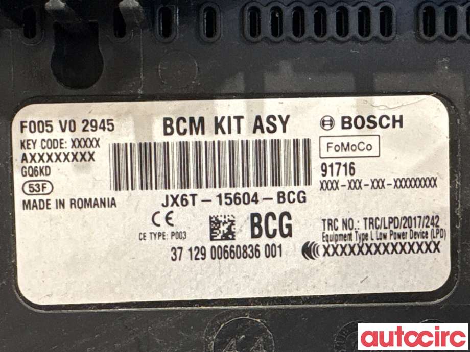 Sikringsboks til Ford Focus 2018-->> (Type IV)  (FORD|2544969|F005V02945|JX6T-15604-BCG)