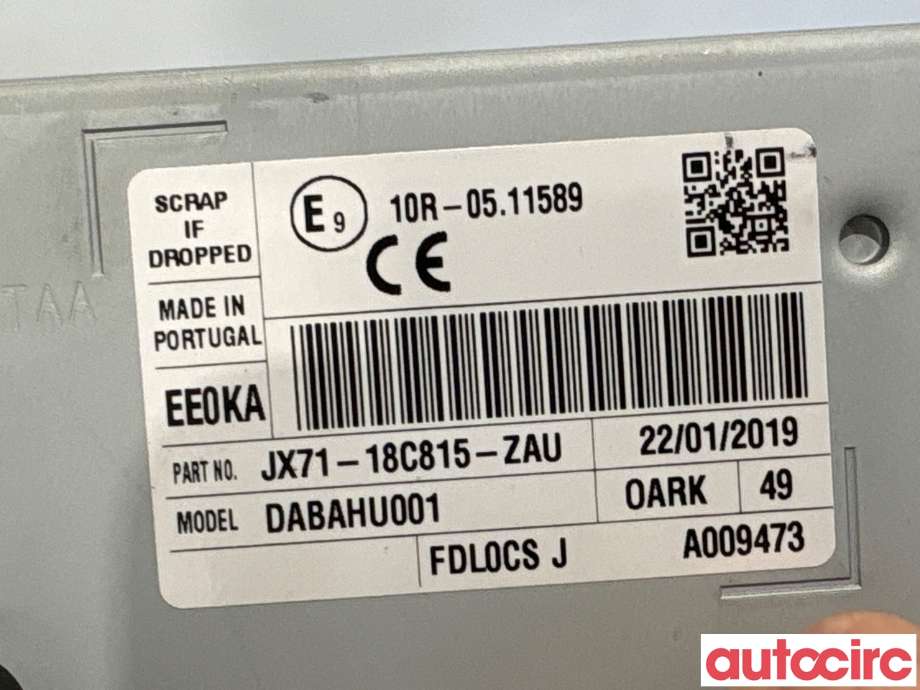 Bilstereo navigasjon til Ford Focus 2018-->> (Type IV)  (FORD|2425980|DABAHU001|JX71-18C815-ZAU)