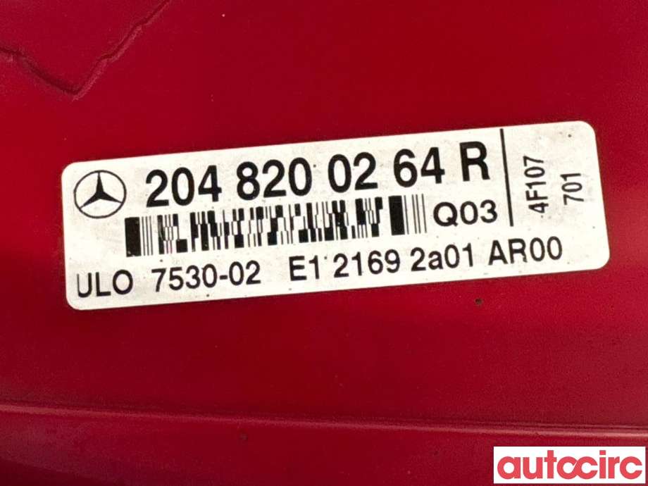 Baklykt høyre til Mercedes C-Klasse 2007-2011 (Fase 1) (W204) (W204) (MERCEDES|A2049068402||A204906840264)