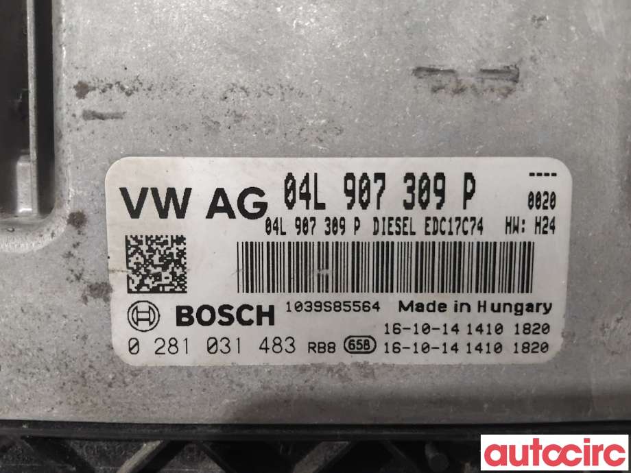 Styreenhet motor til VW Tiguan 2016-2020 (Type II, Fase 1)  (VOLKSWAGEN|04L906026HT|0281031483|04L907309P)