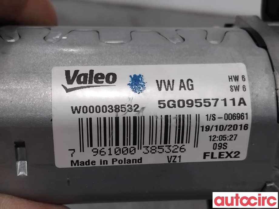 Viskermotor bakrute til VW Tiguan 2016-2020 (Type II, Fase 1)  (VOLKSWAGEN|5G0955711A|W000038532|5G0955711D)