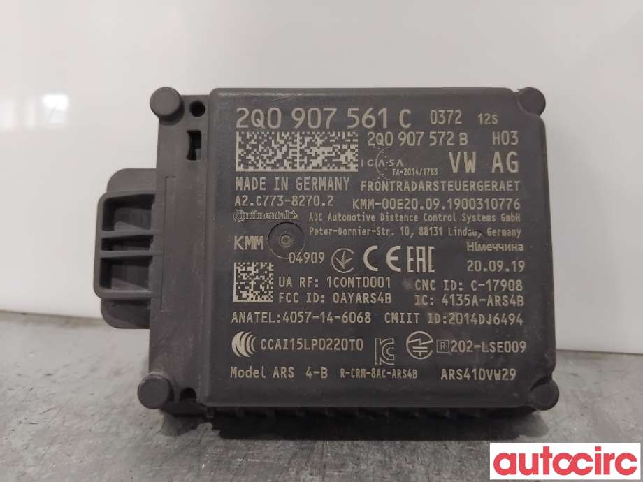Sensor radar til Škoda Kodiaq 2017-->> (SKODA|2Q0907561C|A2C773-82702|2Q0907561M)